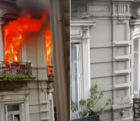 Una mujer se colgó de un cable para escapar del incendio en el centro porteño, pero se golpeó la cabeza y se quemó