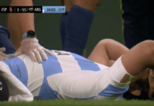 Preocupación en Los Pumas: Santi Grondona se retiró entre lágrimas por una dolencia en la victoria ante España