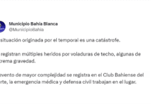 Por el fuerte temporal, un techo colapsó en un club deportivo de Bahía Blanca: hay al menos 13 muertos y varios heridos graves