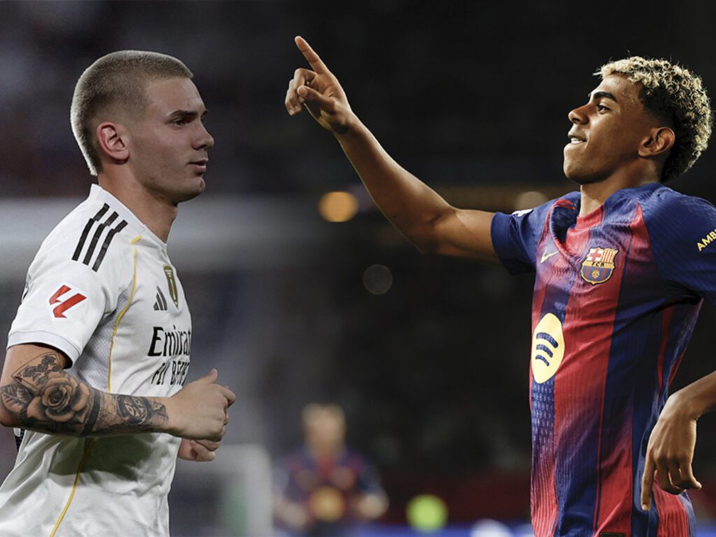 Real Madrid vs Barcelona: Jóvenes Estrellas Mastantuono y Yamal en Acción