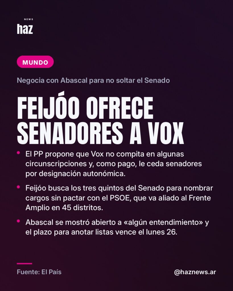Feijóo ofrece senadores a Vox