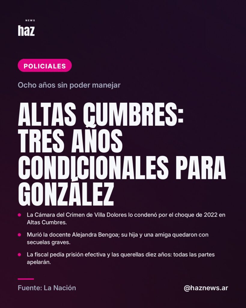 Altas Cumbres: tres años condicionales para González