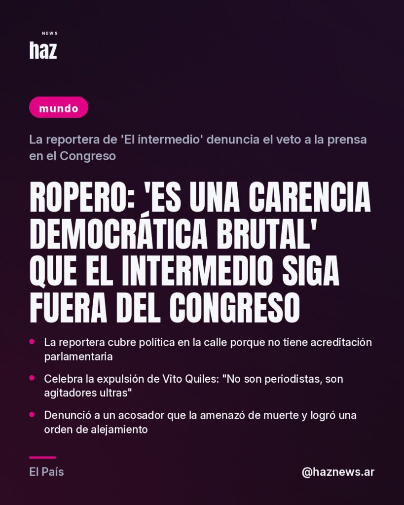 Ropero: ‘Es una carencia democrática brutal’ que El intermedio siga fuera del Congreso
