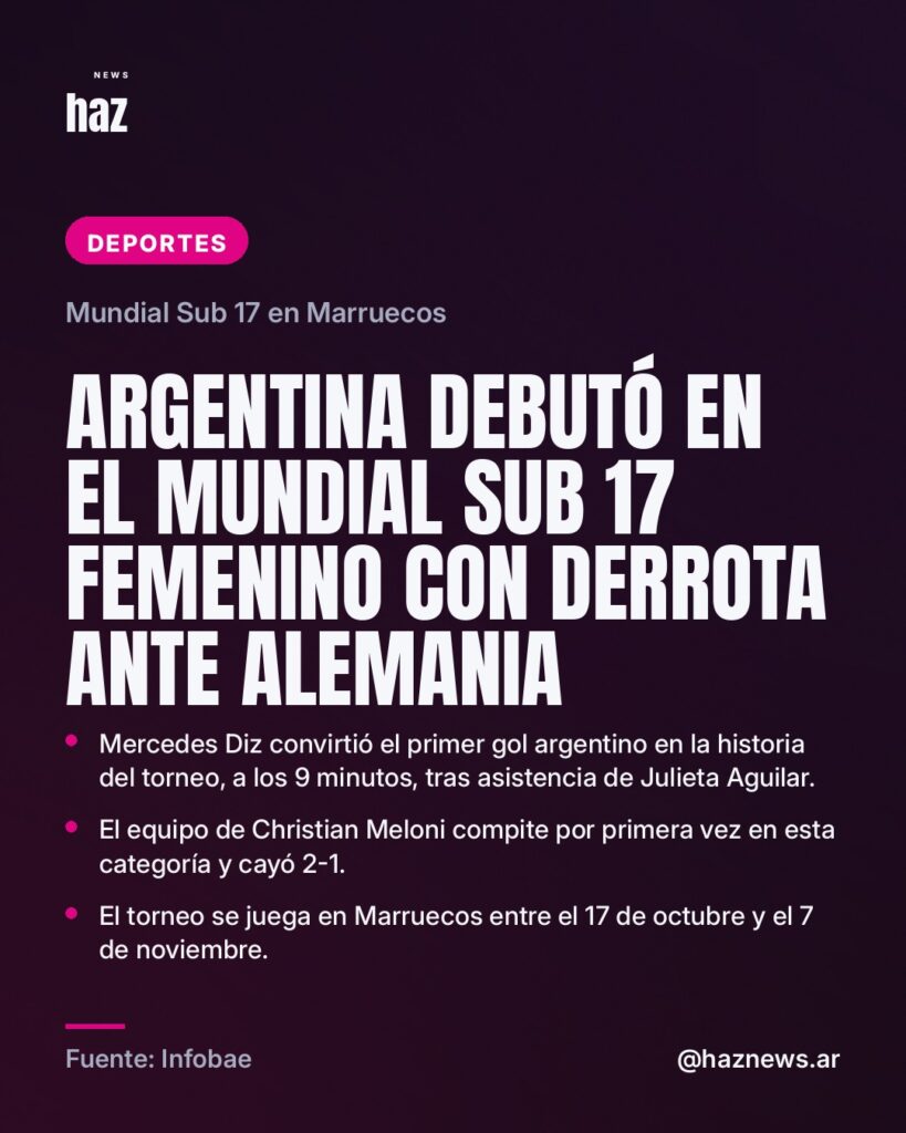 Argentina debutó en el Mundial Sub 17 femenino con derrota ante Alemania
