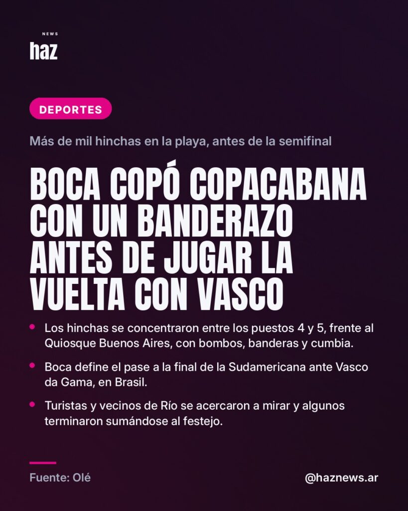 Boca copó Copacabana con un banderazo antes de jugar la vuelta con Vasco