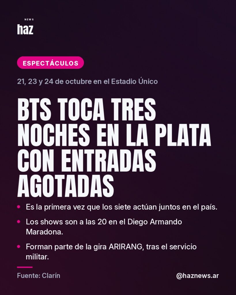 BTS toca tres noches en La Plata con entradas agotadas