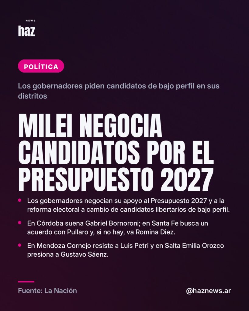 Milei negocia candidatos por el Presupuesto 2027