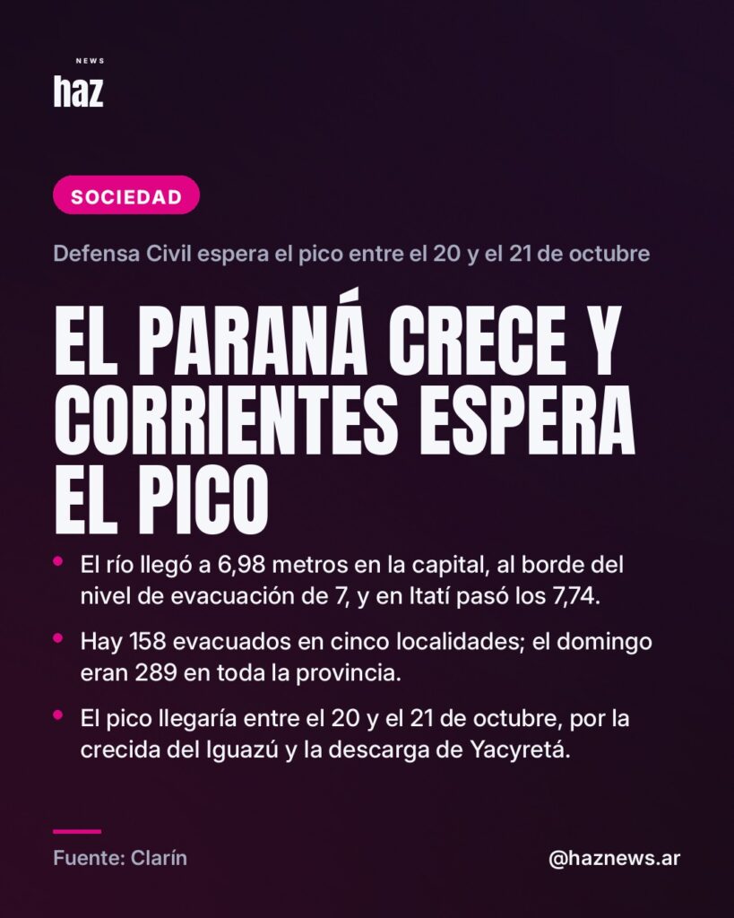 El Paraná crece y Corrientes espera el pico