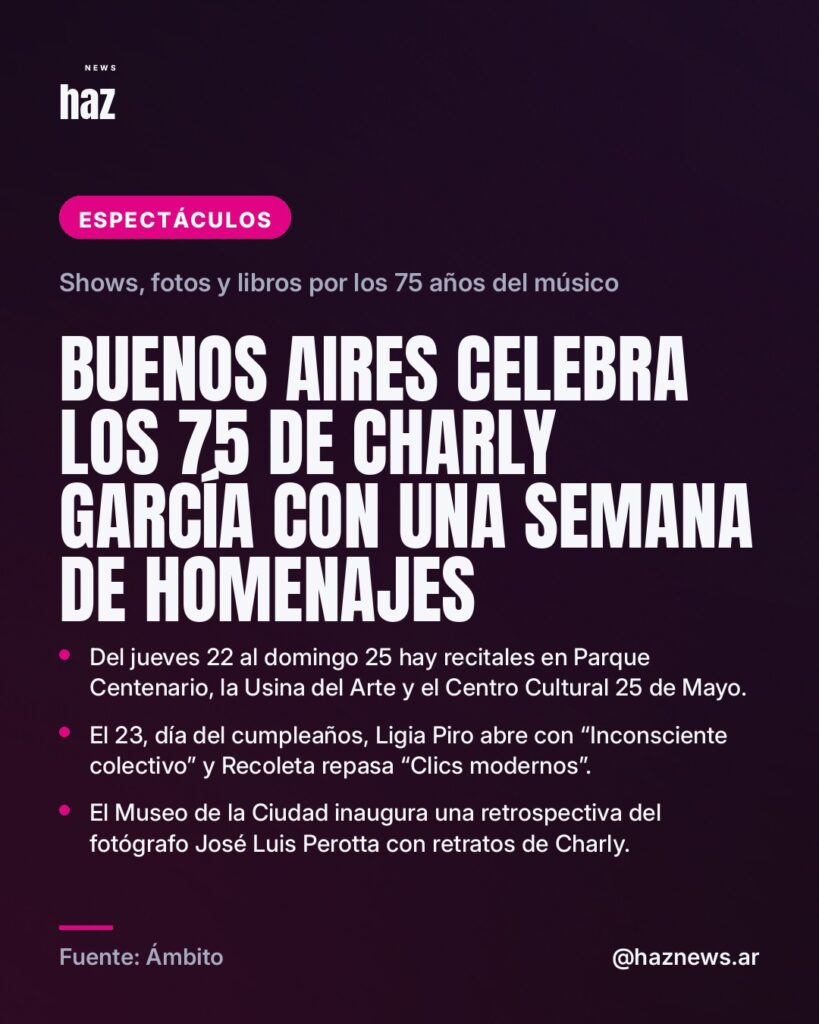 Buenos Aires celebra los 75 de Charly García con una semana de homenajes